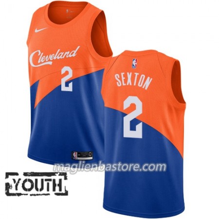 Maglia NBA Cleveland Cavaliers Collin Sexton 2 2018-19 Nike City Edition Blu Swingman - Bambino
